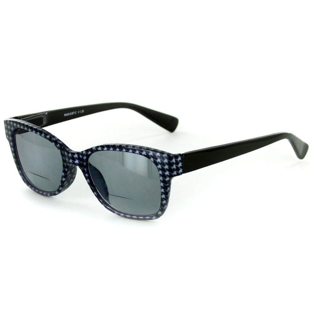 Chex Bifocal Unisex Reading Sunglasses with Houndstooth Print Matchi
